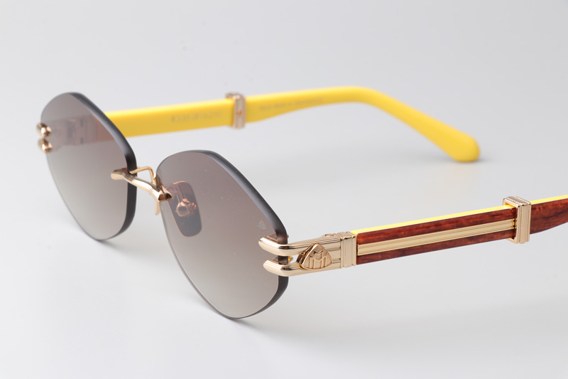 The Ducer I Sunglasses Gold Yellow Gradient Brown