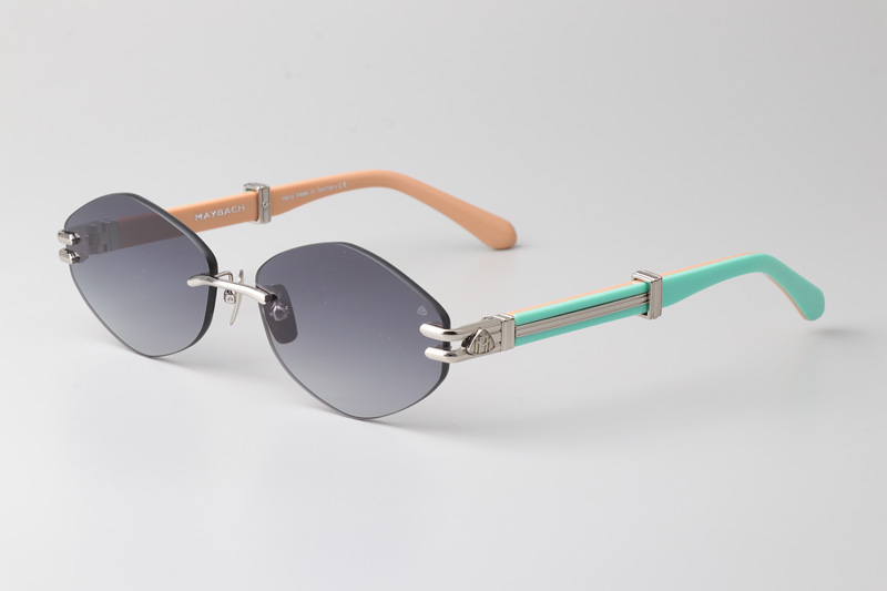 The Ducer I Sunglasses Silver Blue Gradient Gray