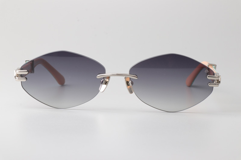 The Ducer I Sunglasses Silver Blue Gradient Gray