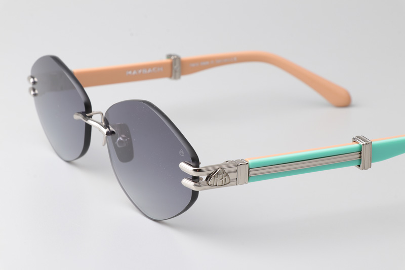 The Ducer I Sunglasses Silver Blue Gradient Gray