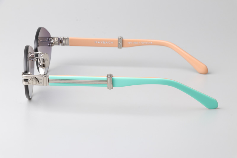 The Ducer I Sunglasses Silver Blue Gradient Gray