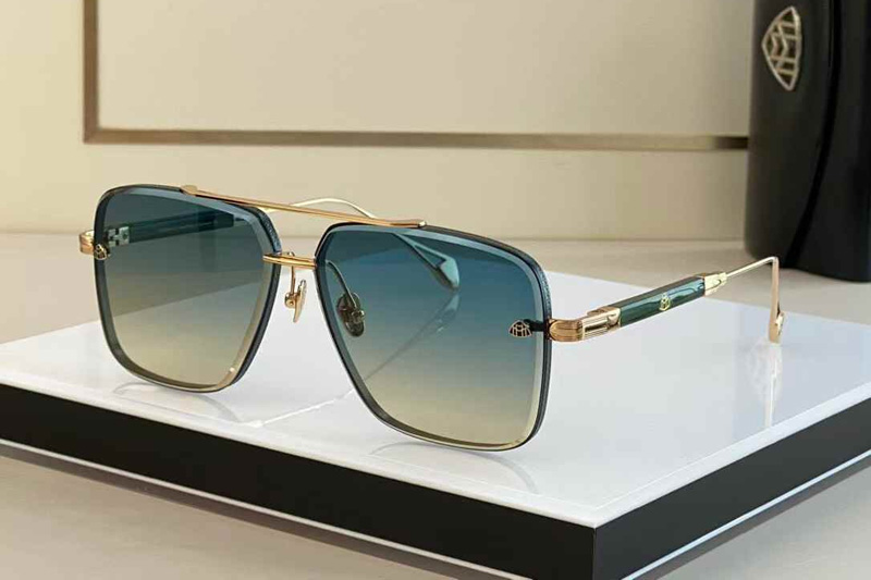 The Gen I Sunglasses Green Gold Gradient Blue