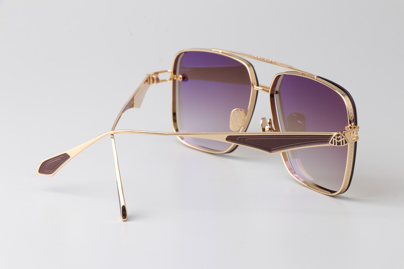 The Haly Sunglasses Gold Gradient Brown