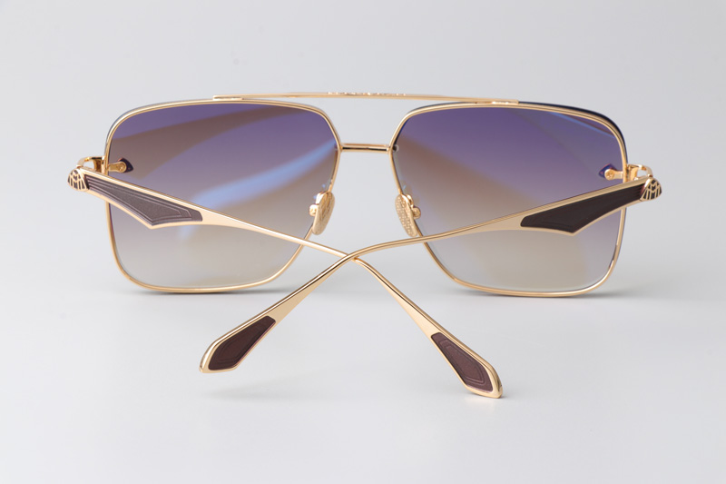 The Haly Sunglasses Gold Gradient Brown