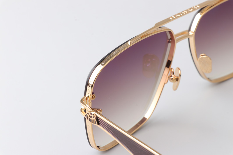 The Haly Sunglasses Gold Gradient Brown