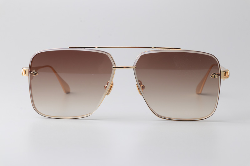 The Haly Sunglasses Gold Gradient Brown