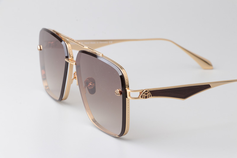The Haly Sunglasses Gold Gradient Brown