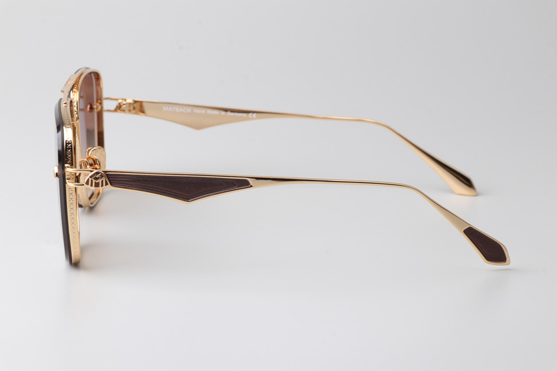 The Haly Sunglasses Gold Gradient Brown