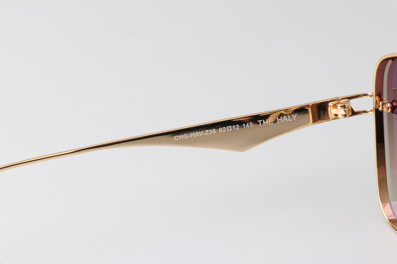 The Haly Sunglasses Gold Gradient Brown