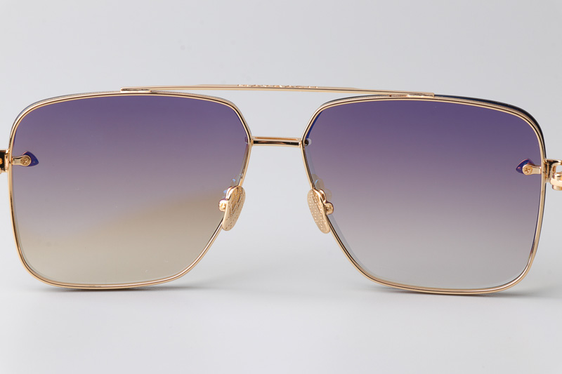 The Haly Sunglasses Gold Gradient Brown
