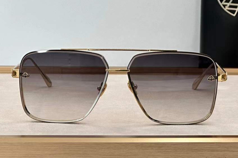 The Haly Sunglasses Gold Gradient Gray