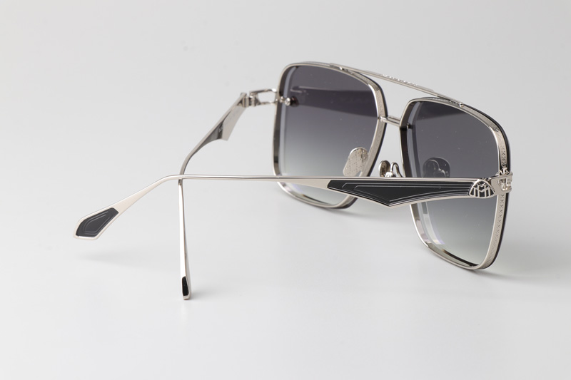 The Haly Sunglasses Silver Gradient Blue