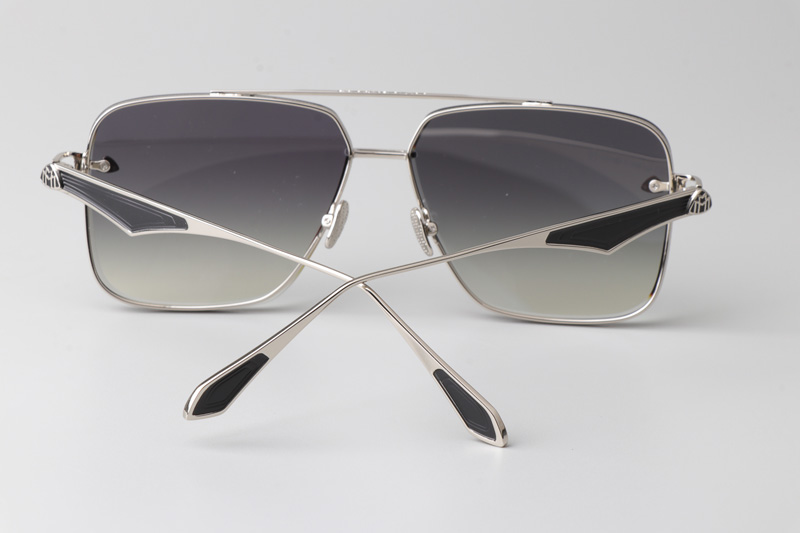The Haly Sunglasses Silver Gradient Blue