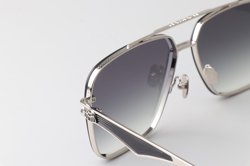 The Haly Sunglasses Silver Gradient Blue