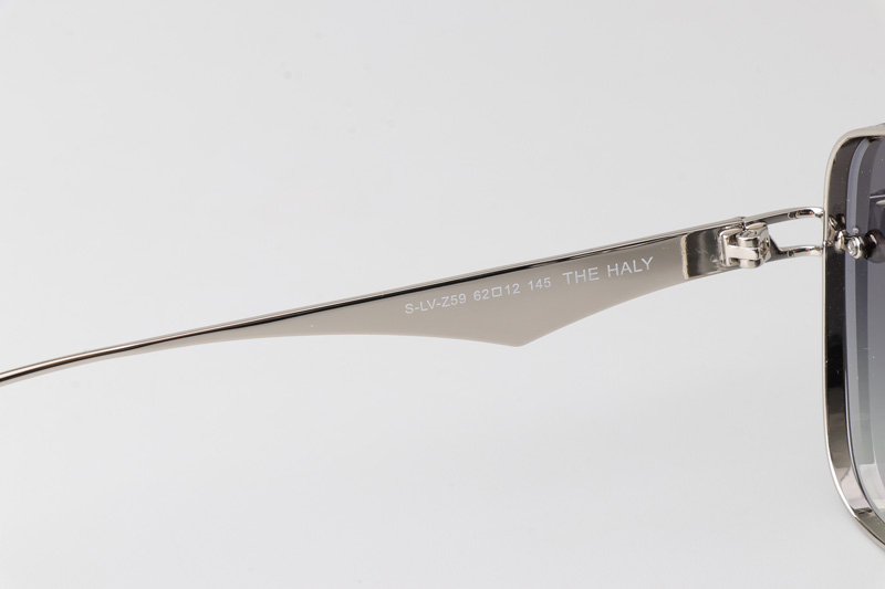 The Haly Sunglasses Silver Gradient Blue