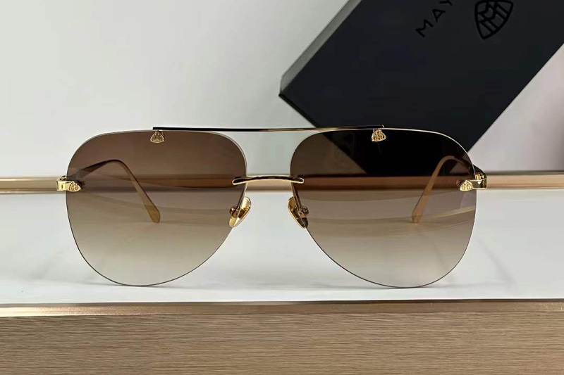The Horizon I Sunglasses Gold Gradient Brown
