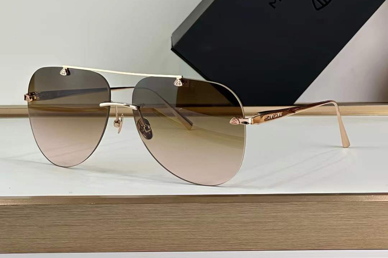 The Horizon I Sunglasses Rose Gold Gradient Brown