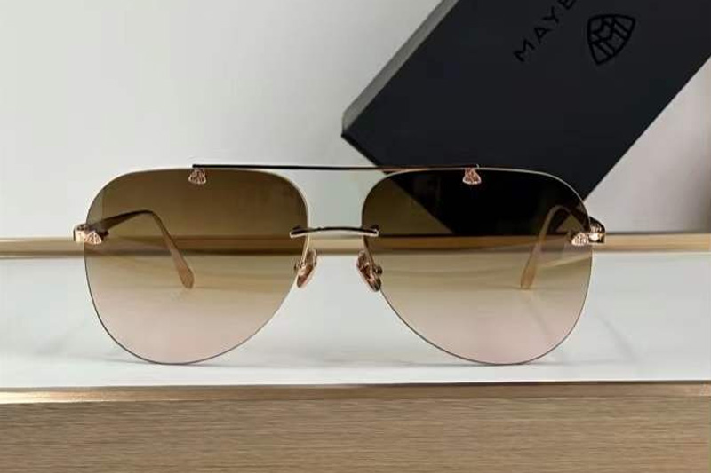 The Horizon I Sunglasses Rose Gold Gradient Brown