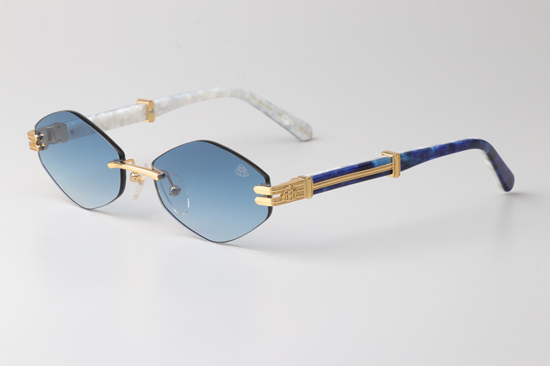 The Idoli-A Sunglasses Gold Blue Gradient Blue