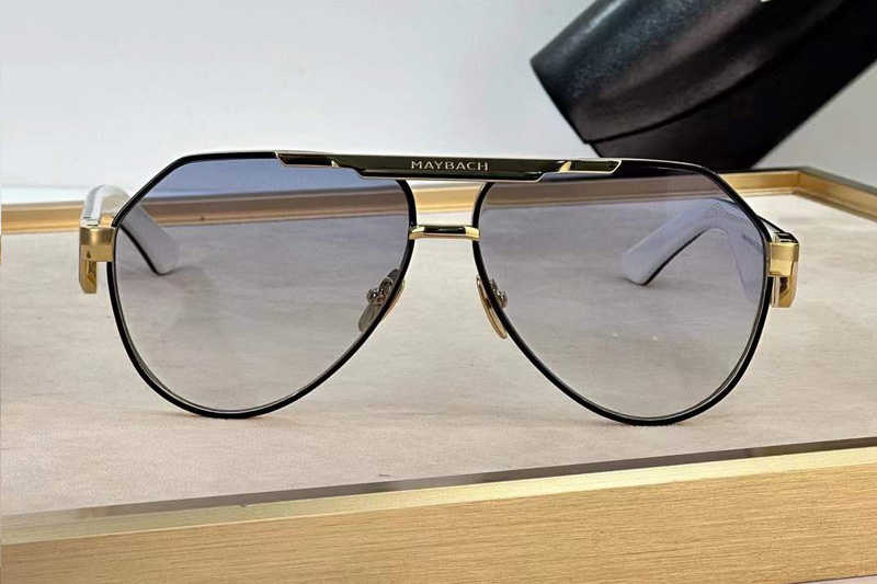 The King III Sunglasses Gold Black Gradient Blue