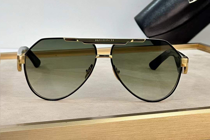 The King III Sunglasses Gold Red Gradient Green