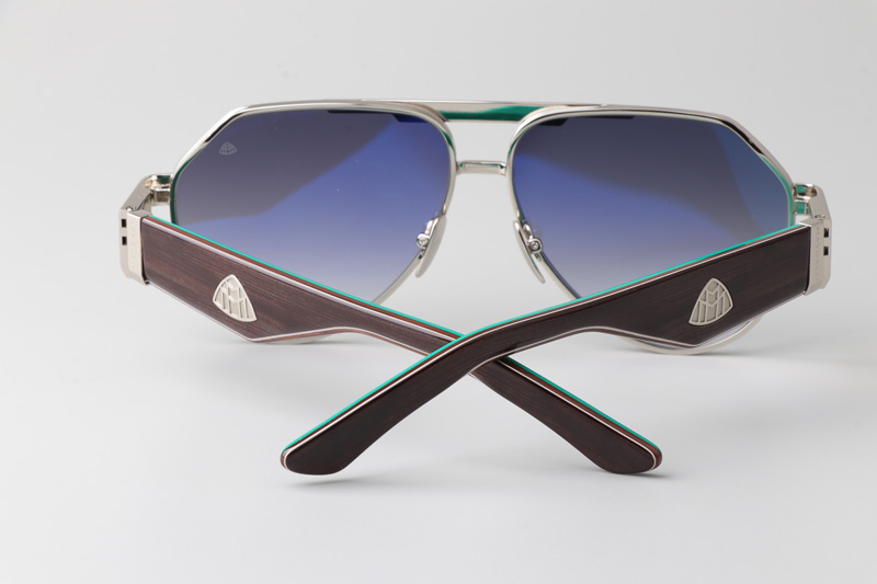 The King III Sunglasses Silver Black Gradient Gray