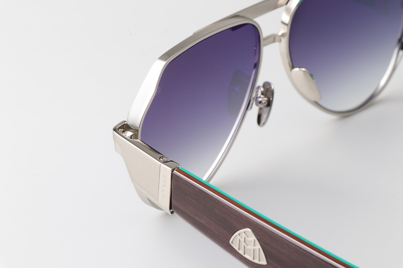 The King III Sunglasses Silver Black Gradient Gray