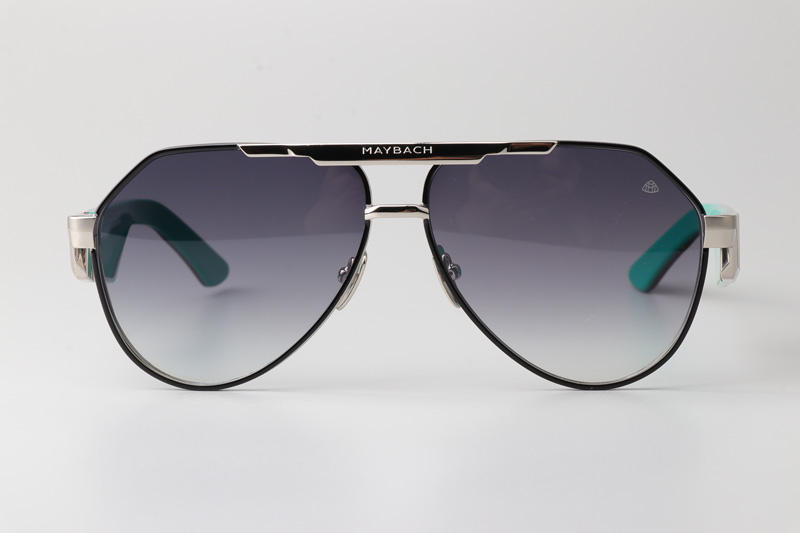 The King III Sunglasses Silver Black Gradient Gray