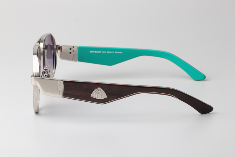 The King III Sunglasses Silver Black Gradient Gray