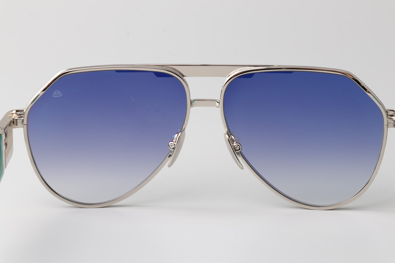 The King III Sunglasses Silver Black Gradient Gray