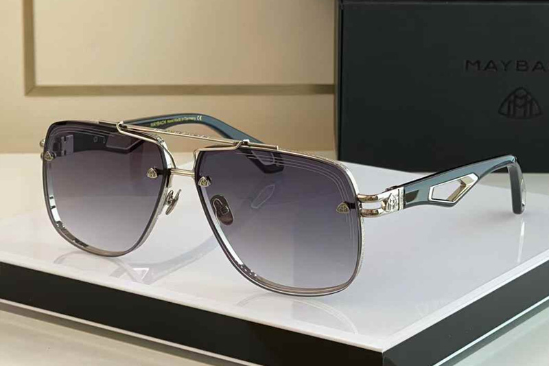 The King II Sunglasses Silver Gradient Gray