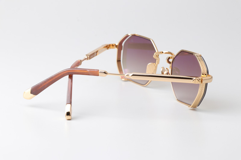 The Loew Sunglasses Gold Gradient Brown