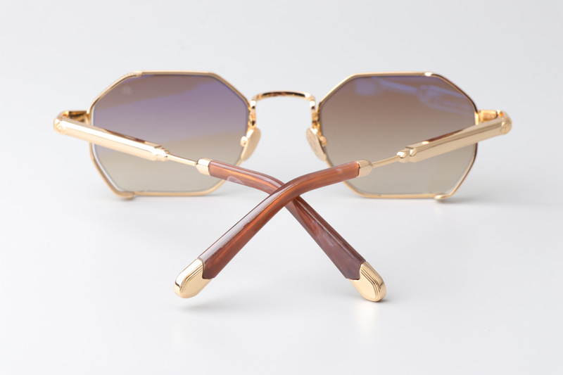 The Loew Sunglasses Gold Gradient Brown