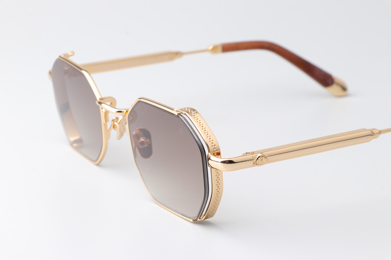 The Loew Sunglasses Gold Gradient Brown