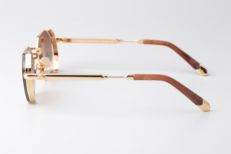 The Loew Sunglasses Gold Gradient Brown