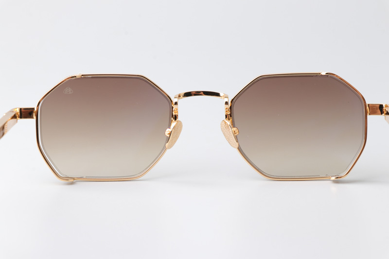 The Loew Sunglasses Gold Gradient Brown