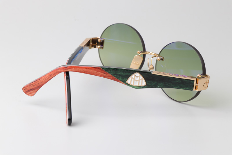 The Magic II Sunglasses Gold Black Gradient Green