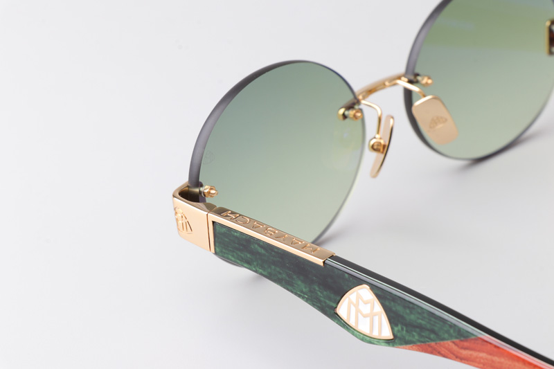 The Magic II Sunglasses Gold Black Gradient Green
