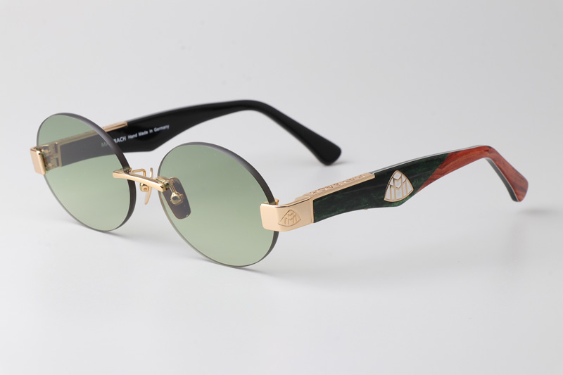 The Magic II Sunglasses Gold Black Gradient Green