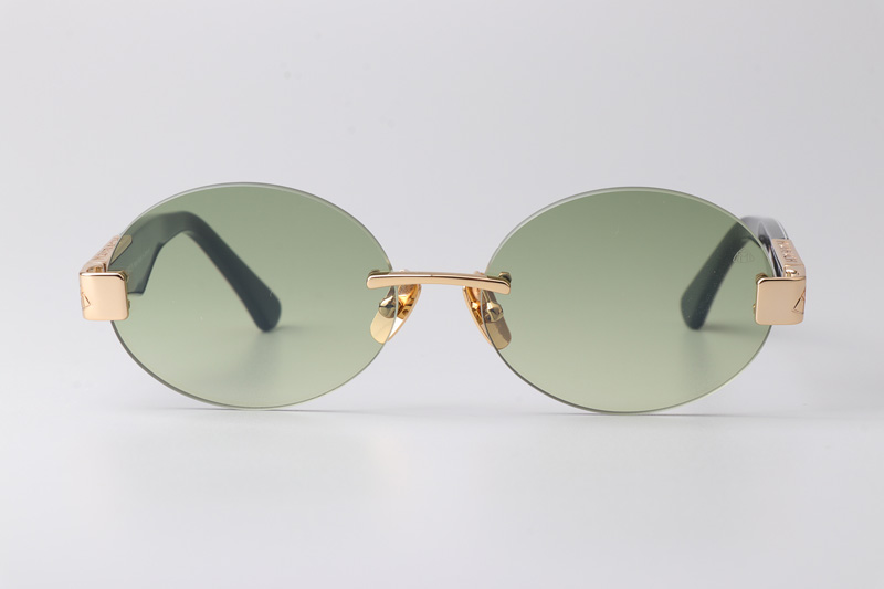 The Magic II Sunglasses Gold Black Gradient Green