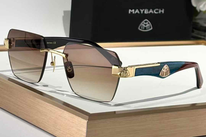 The Magic I Sunglasses Gold Blue Gradient Brown