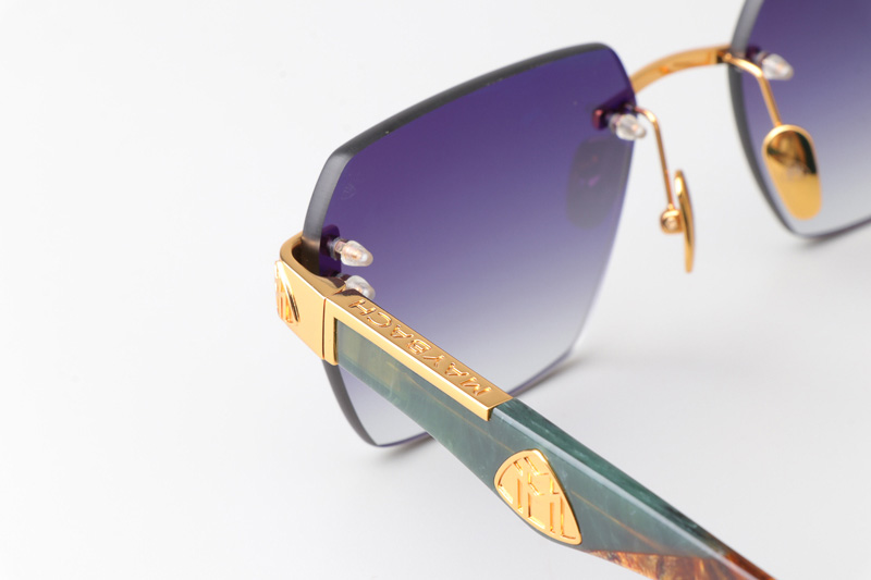 The Magic I Sunglasses Gold Green Gradient Gray