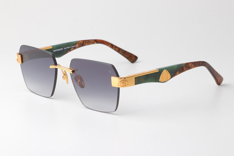 The Magic I Sunglasses Gold Green Gradient Gray