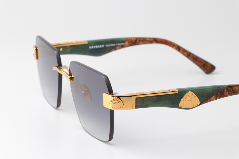 The Magic I Sunglasses Gold Green Gradient Gray