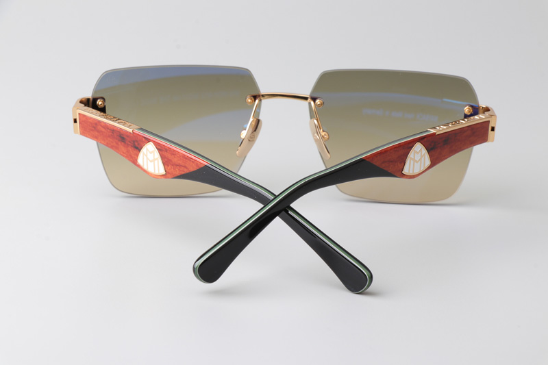The Magic I Sunglasses Gold Red Gradient Green