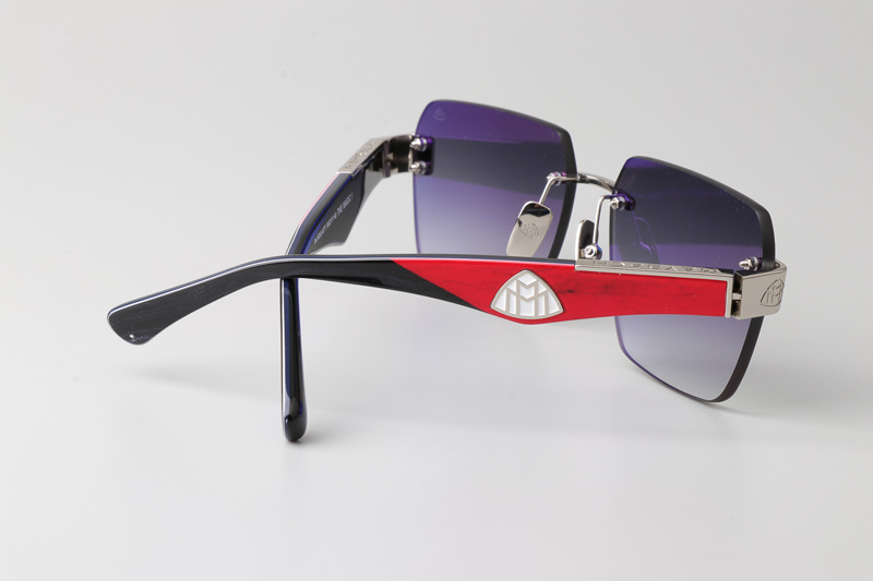 The Magic I Sunglasses Silver Red Gradient Gray