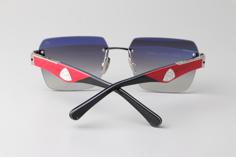 The Magic I Sunglasses Silver Red Gradient Gray