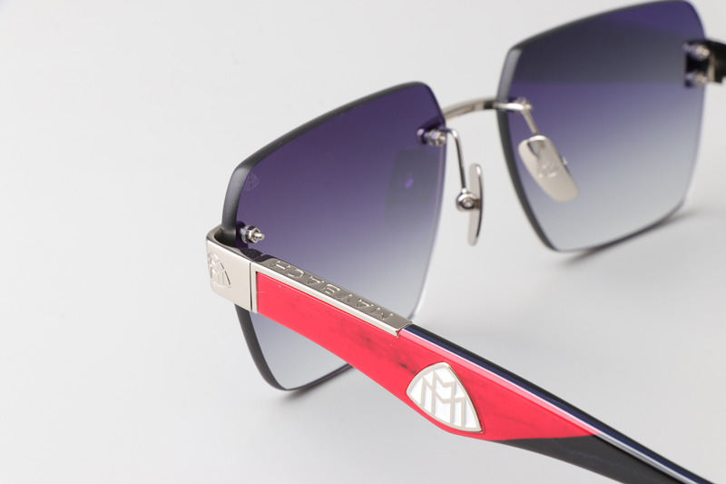 The Magic I Sunglasses Silver Red Gradient Gray