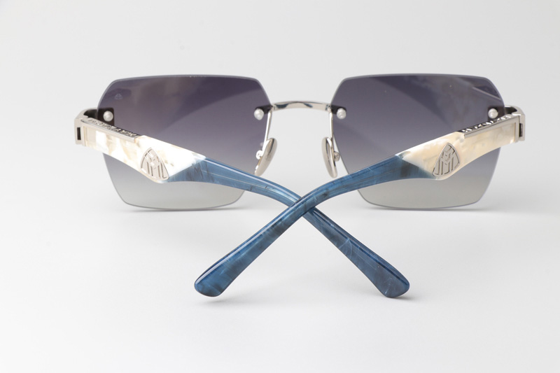 The Magic I Sunglasses Silver White Gradient Blue