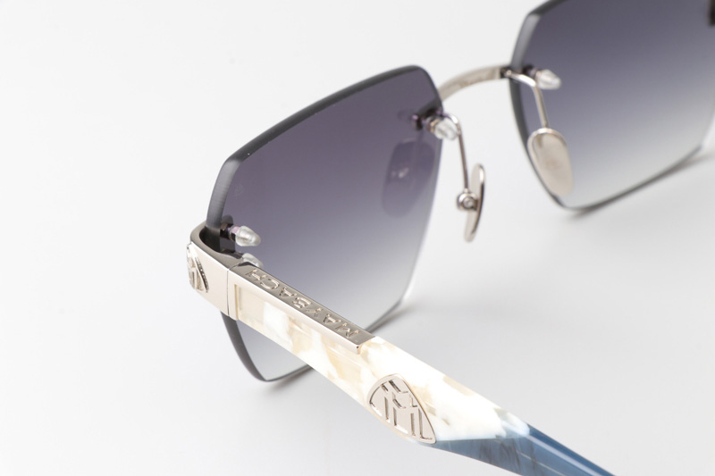 The Magic I Sunglasses Silver White Gradient Blue